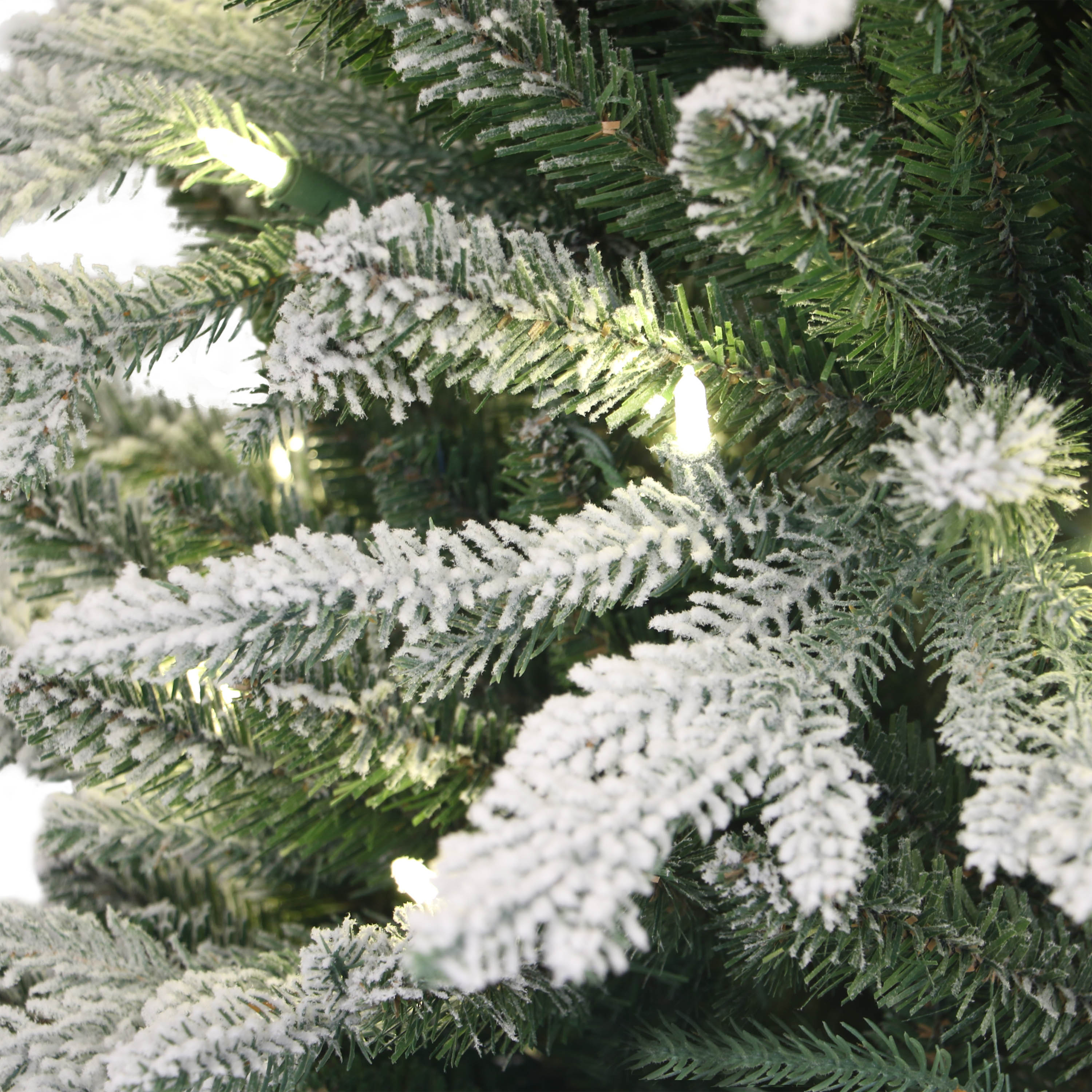 2ft Pre-Lit Potted Flocked Arctic Fir Christmas Tree